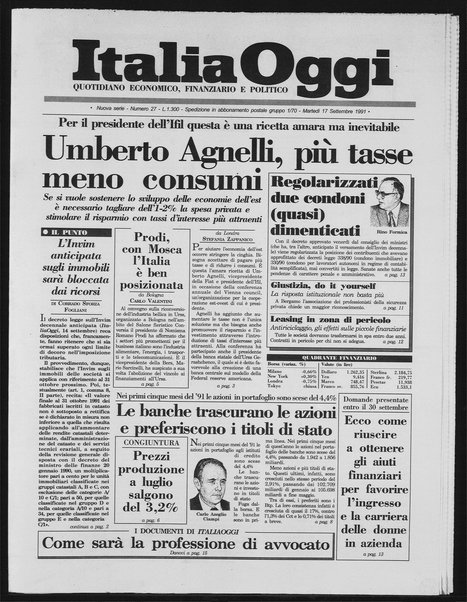 Italia oggi : quotidiano di economia finanza e politica